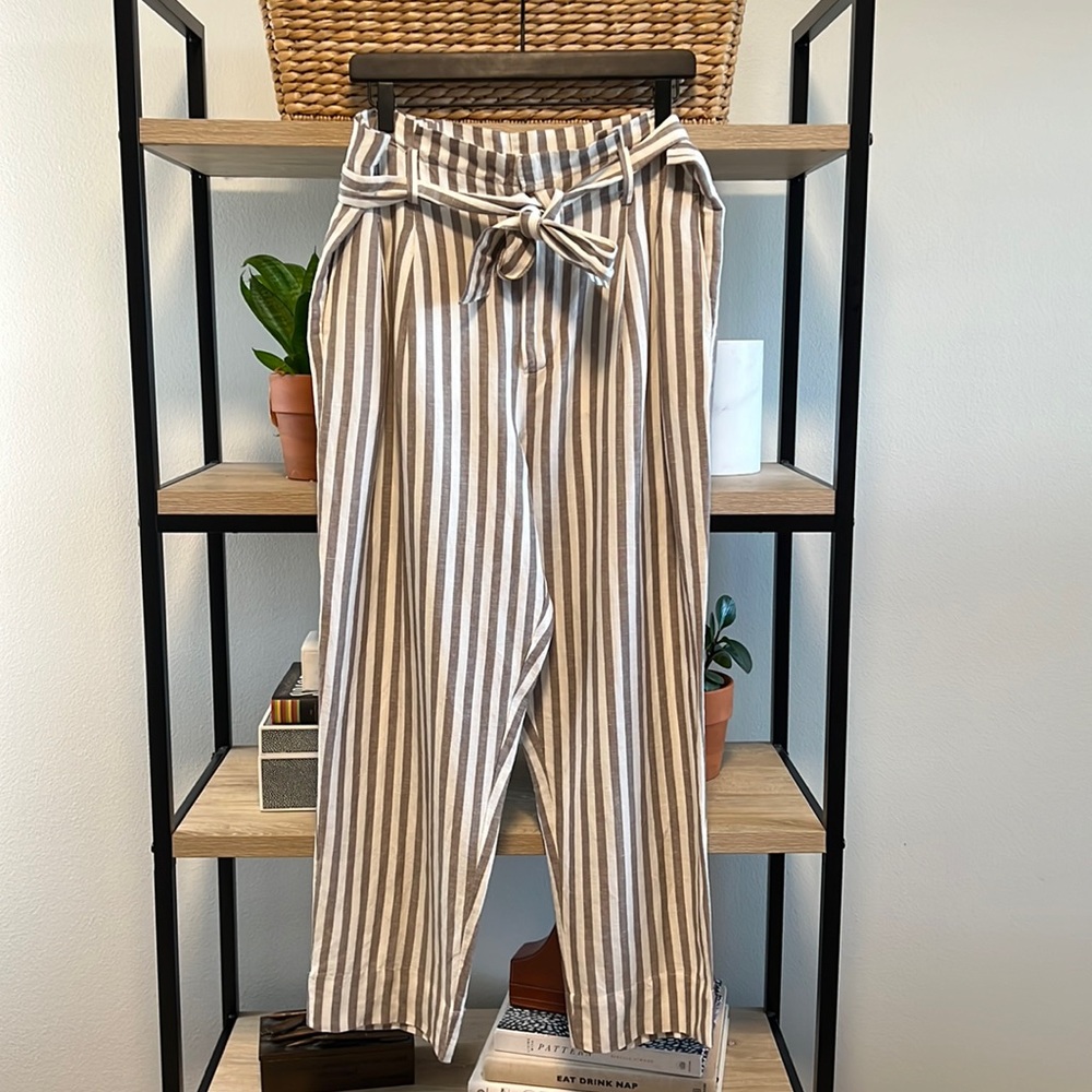 Madewell High-Rise Paper Bag Linen Blend Pant, 12 - Picture 2 of 13